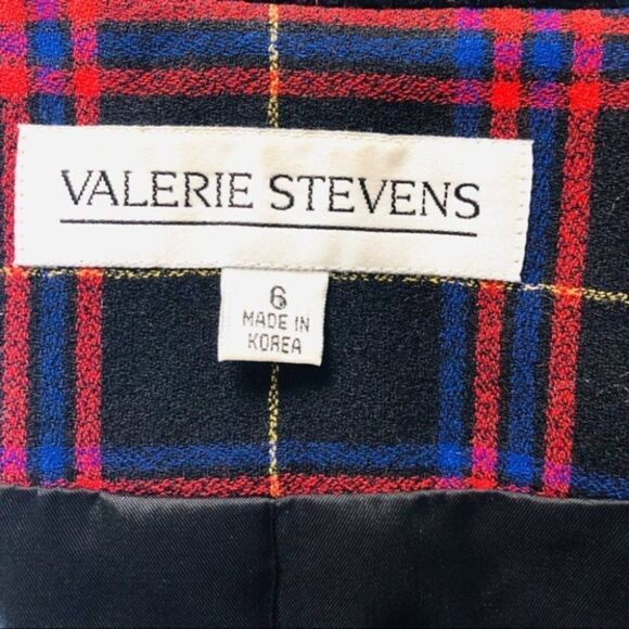 Vintage Dark Academia Plaid Blazer 100% Pure Wool Valerie Stevens - Picture 4 of 8